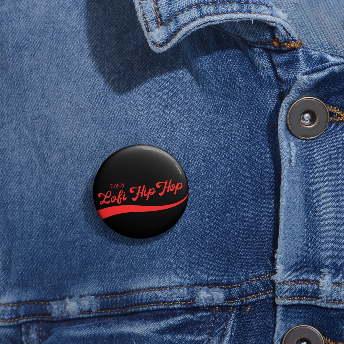 Enjoy Lofi Hip Hop Black Pin Button