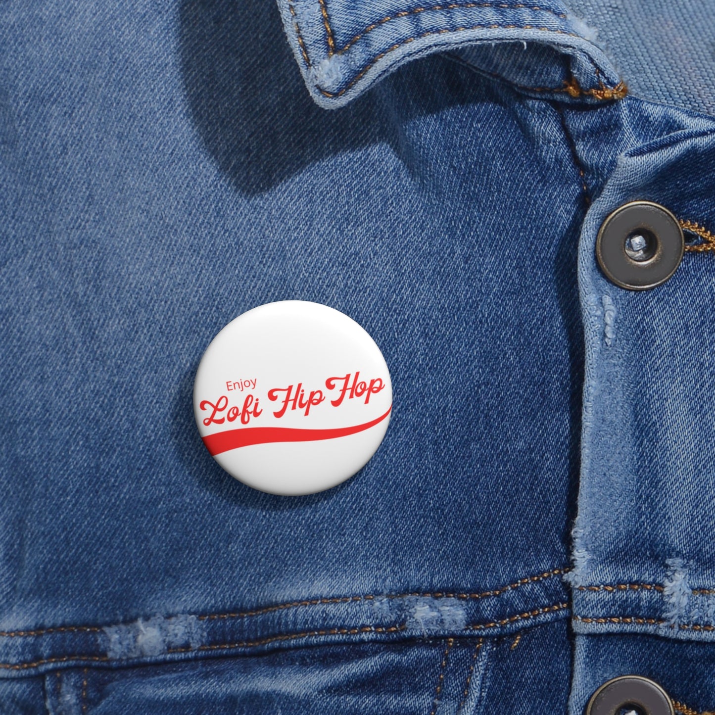 Enjoy Lofi Hip Hop White Pin Button