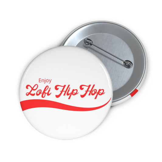 Enjoy Lofi Hip Hop White Pin Button