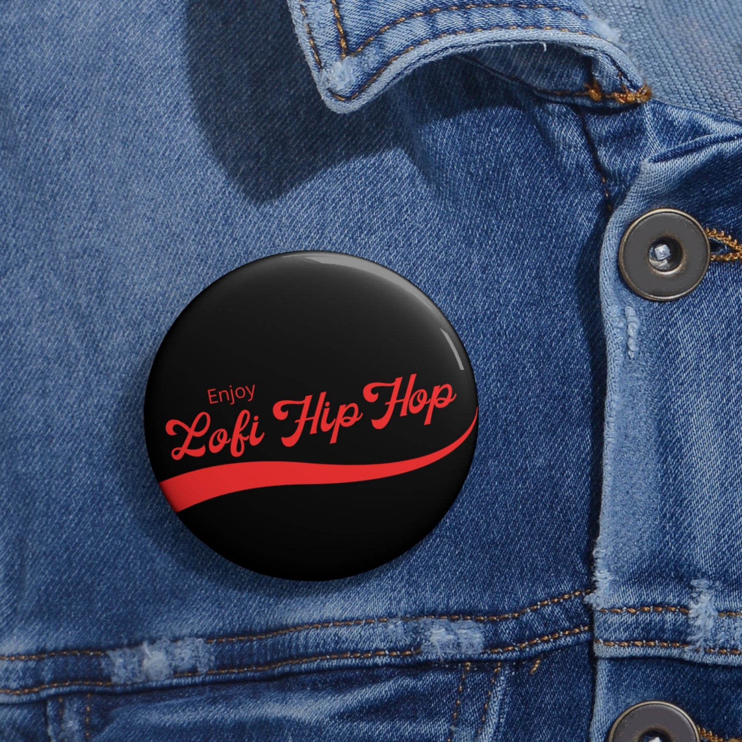 Enjoy Lofi Hip Hop Black Pin Button